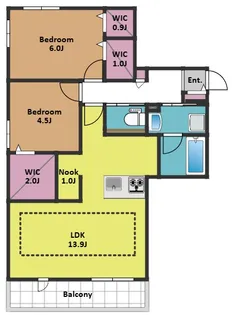 オカバ世田谷深沢ヘーベルメゾン【4階】の間取り