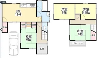 奈良県大和高田市蔵之宮町【一戸建】の間取り