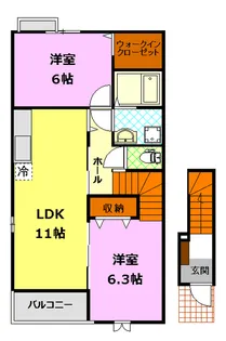 ル・シャトーI【2階】の間取り