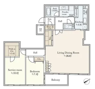 サンウッド白金三光坂【1階】の間取り