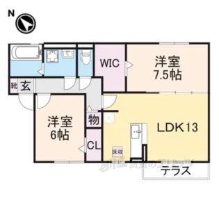 グレイスソシアキトロ【2階】の間取り