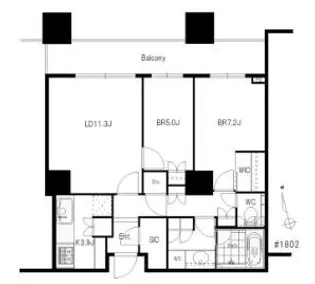 2LDKの間取り画像