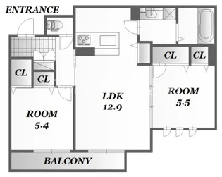 ベレオ中島田【1階】の間取り