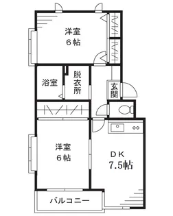 岩間ベルノハイツ【1階】の間取り