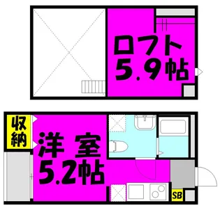 サンティエ袋山【1階】の間取り