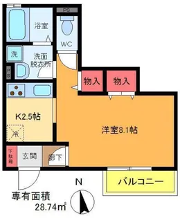 サニーハイツリズム【1階】の間取り