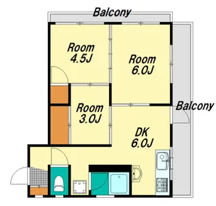 広島県広島市西区中広町3【マンション】の間取り