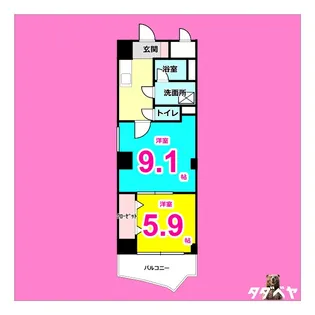 ヴァンキッシュ【7階】の間取り