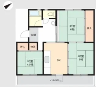 西小中台団地14号棟【3階】の間取り