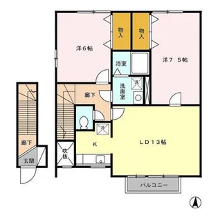 カーサ クイント B【2階】の間取り