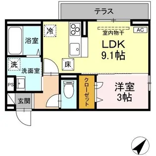レスア柏崎I【1階】の間取り