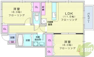 レセンテヴィラTA【1階】の間取り