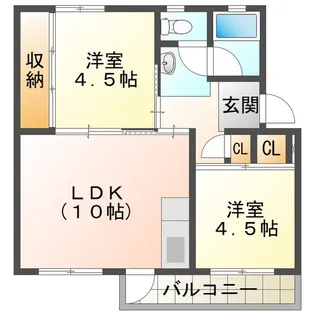 ビレッジハウス笹川13号棟【2階】の間取り
