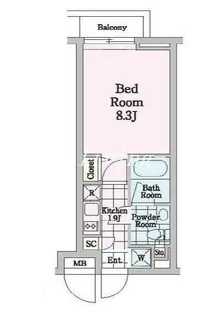 クロノガーデン神楽坂【4階】の間取り