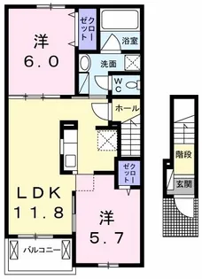 レジデンス コンフォート B【2階】の間取り