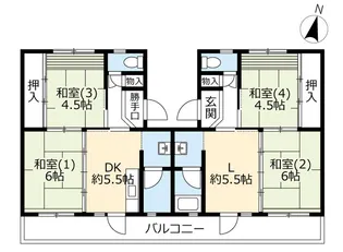 UR大久保東第三【1階】の間取り