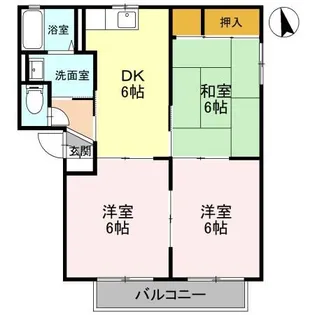 グランド クローニ ヴィラ B【2階】の間取り