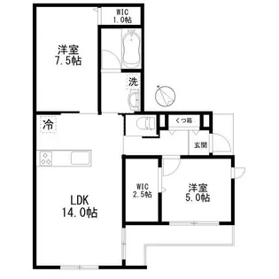 ルミナス富ヶ谷【1階】の間取り