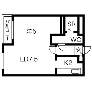 ハウスオブリザ平岸壱番館【2階】の間取り