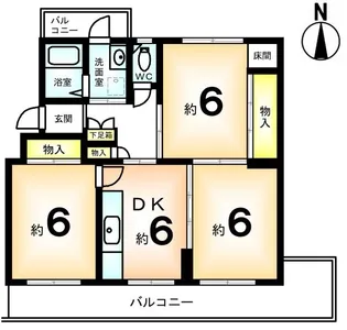 円明寺ケ丘団地N棟【2階】の間取り