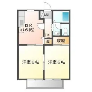 サンライフ中川【1階】の間取り
