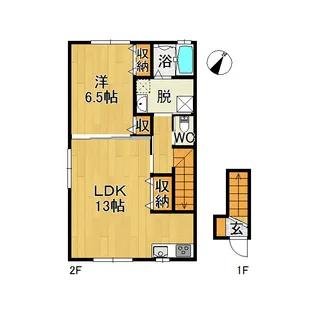 ピュアハウス取上 B棟【2階】の間取り