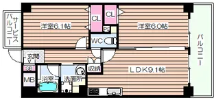 カルムレトリア西梅田【1階】の間取り