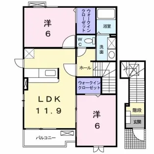 メゾン・ヌーベルA II【2階】の間取り