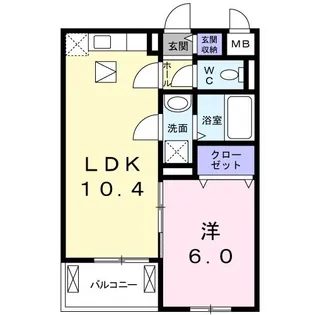サザンクロス west【1階】の間取り