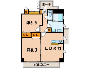 シャルム林【4階】の間取り