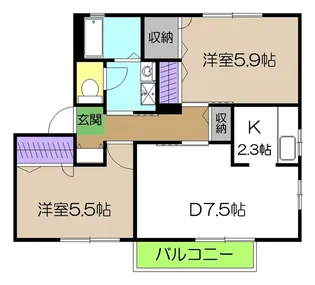 シャーメゾン・フレールA棟【1階】の間取り