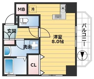 クレイドル上町II【6階】の間取り