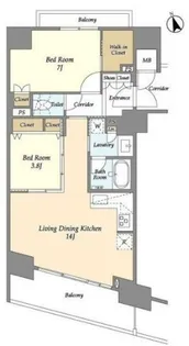 コンフォリア芝浦バウハウス【7階】の間取り