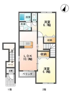 ツインクル コモ【2階】の間取り