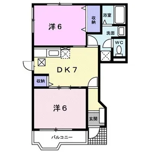 ニューハイネス横野III【1階】の間取り