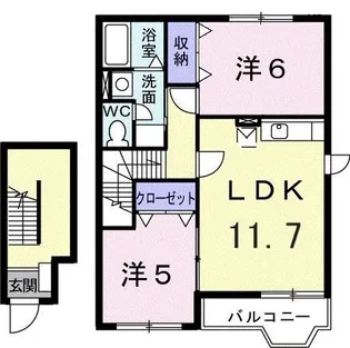 グリーンパレスA【2階】の間取り