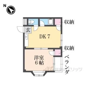 フリーディオ中木田【1階】の間取り