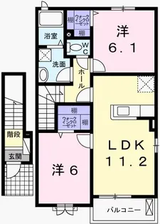 ペール・メゾンB【2階】の間取り