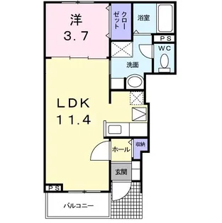 ディアコート上の山 A【1階】の間取り