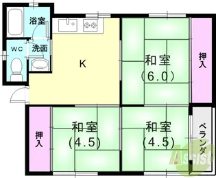 北ヶ市荘【1階】の間取り