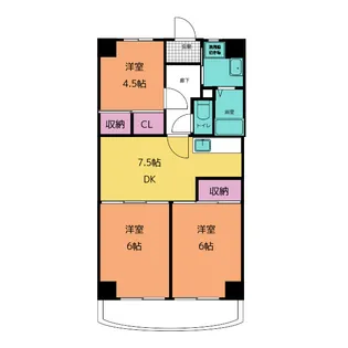 プロシードざいまん【3階】の間取り