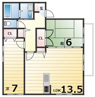 グランディール 角 P付【1階】の間取り