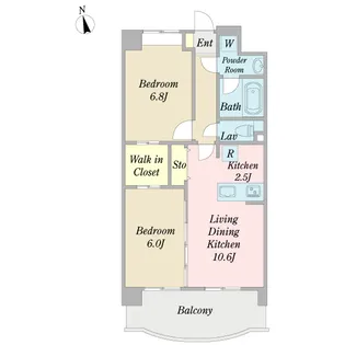 ヒルサイドコート【4階】の間取り
