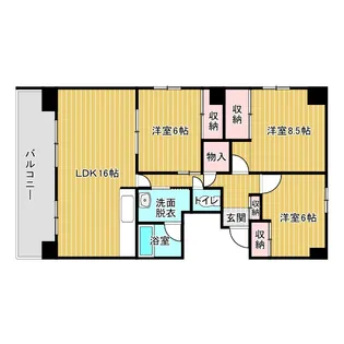帯広マンション第2【5階】の間取り