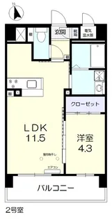 サンセール東古松II【8階】の間取り