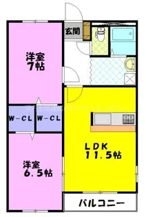 ヴィラ・コウヨウ A【2階】の間取り