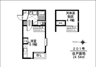 エルソール竹下【1階】の間取り
