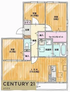 クリスタルコート【3階】の間取り