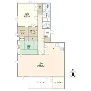 月見ヶ丘マンションD棟【6階】の間取り
