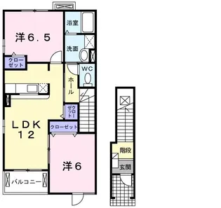 スカイウイング B【2階】の間取り